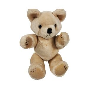 Vintage Caltoy Tan Teddy Bear Plush Stuffed Animal Textured Paws 13 Inch Classic